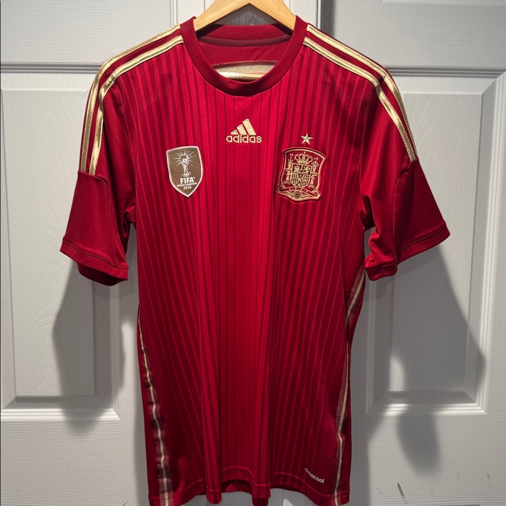 Adidas National Team Athletic Jersey Red Gold